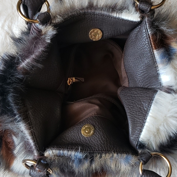 ⚜ PATCHWORK FUN FUR HANDBAG* - Picture 4 of 5